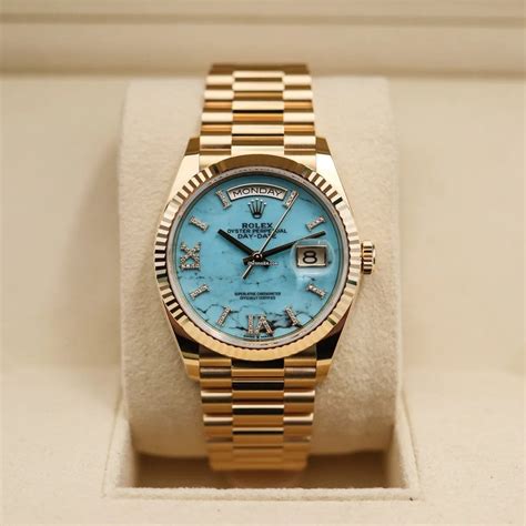 rolex bleu turquoise|Rolex day date turquoise dial.